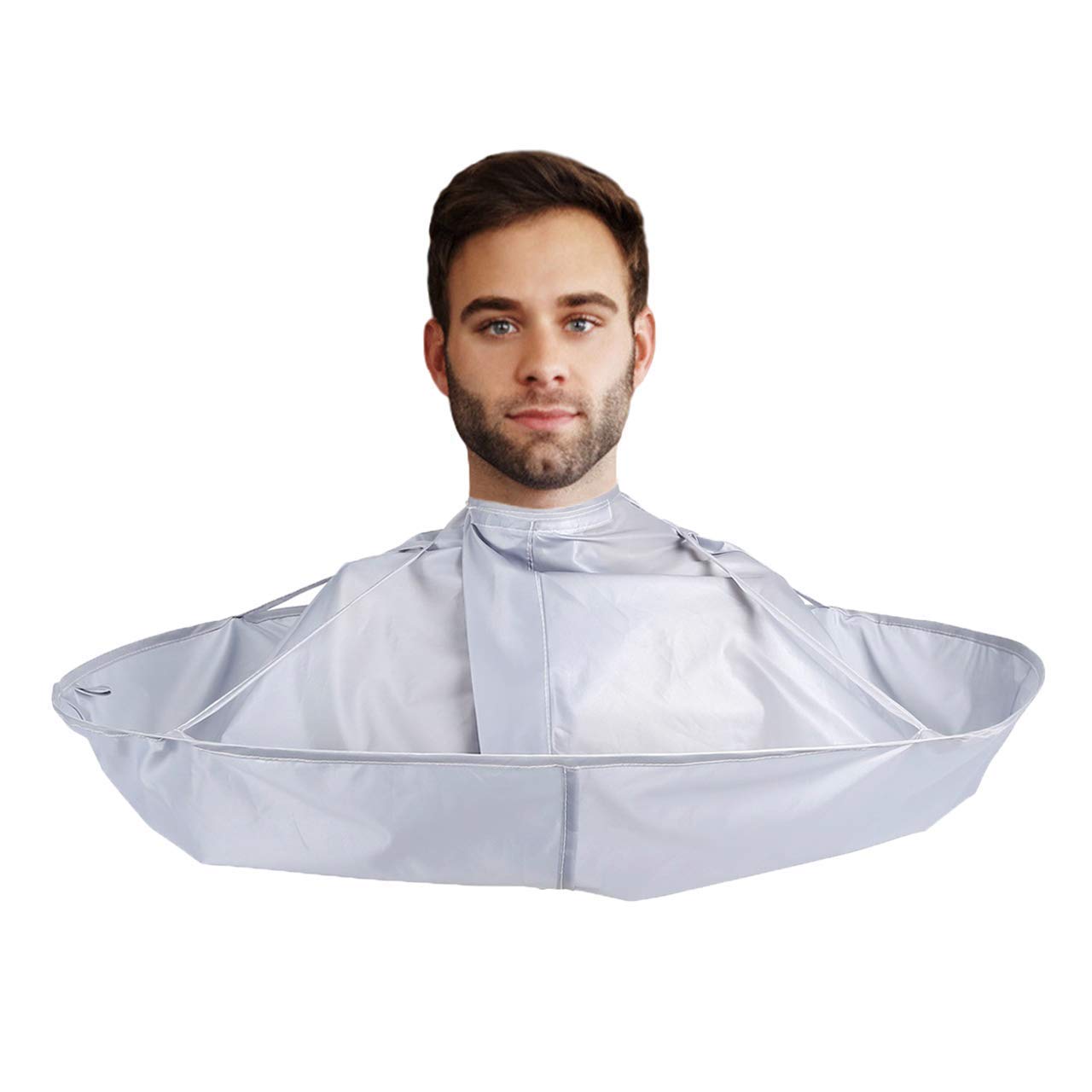 Niyanta Professional Waterproof Hair Cutting Cape Apron - Gray Barber Cloak for Salon & Home Haircuts, Stylist Hairdressing Accessory with Hair Catcher Design | Perfect for Salon Shops, Barber Services & DIY Haircuts at Home