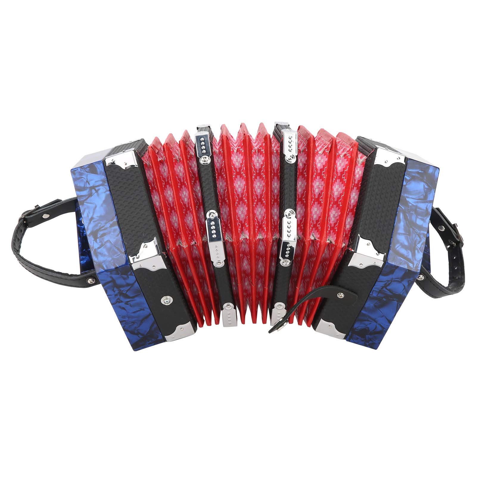 Portable Concertina Accordion for Beginners & Students - 3 Colors (Royal Blue, Red) | Lightweight, Easy to Play Musical Instrument for Adults | Perfect for Folk Music, Travel & Outdoor Performances