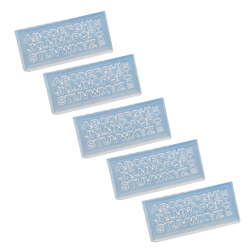 5Pcs Silicone Nail Art Molds - Mini English Alphabet Resin Molds for DIY Nail Decorations, Jewelry Making & Resin Casting | Perfect for Nail Art, DIY Jewelry, Home Crafting & Gift Making