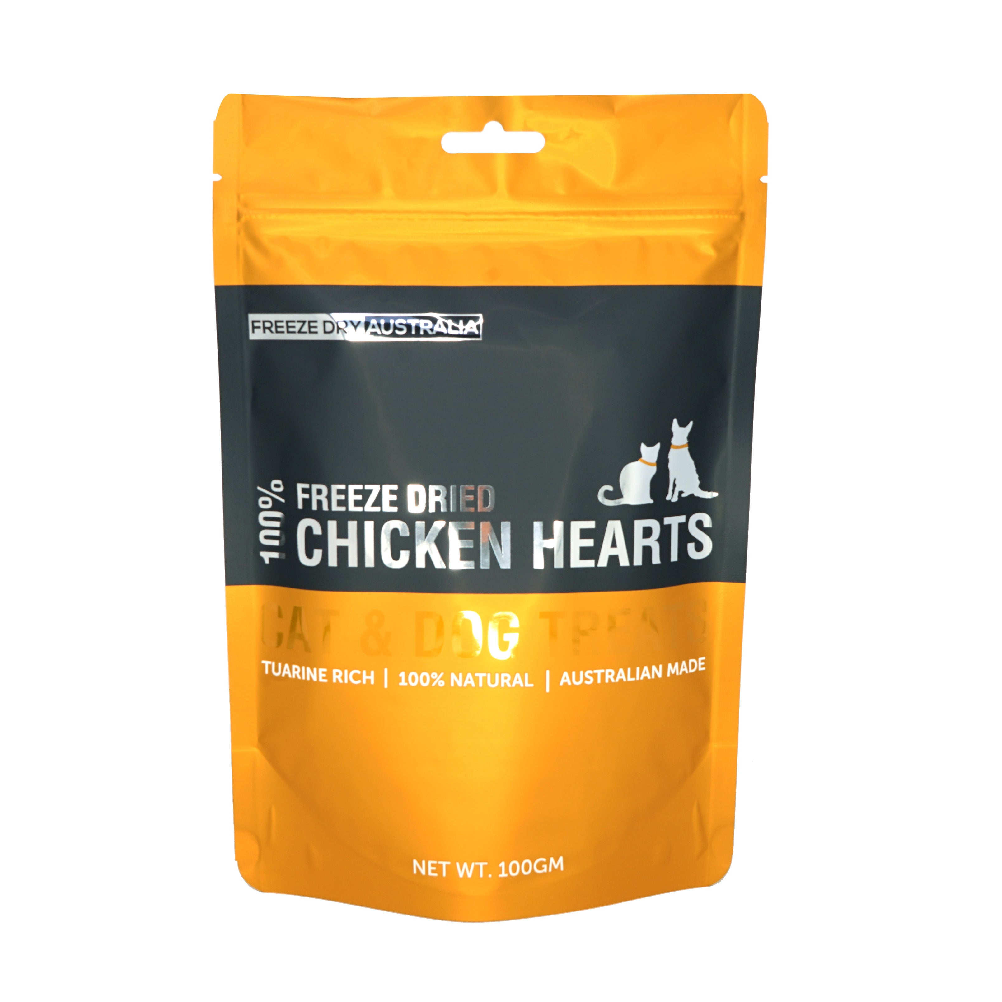 Freeze Dried Australia Chicken Hearts for Dogs & Cats - 100g Natural Protein Treats - Perfect for Training, Rewards & Dental Health