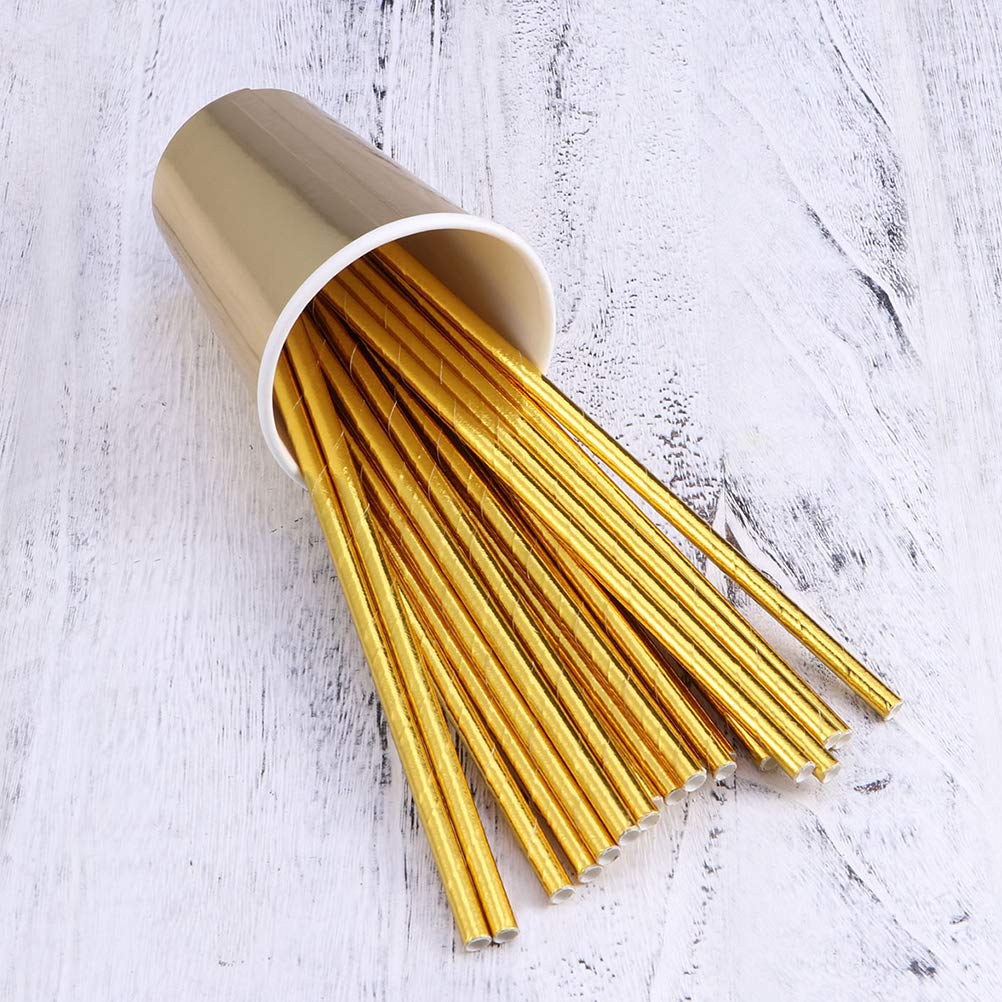 100pcs Colorful Biodegradable Paper Straws - Eco-Friendly Drinking Straws for Parties, Smoothies, Coffee, Juice & Cake Pops - Perfect for Weddings, Birthday Celebrations & Sustainable Events