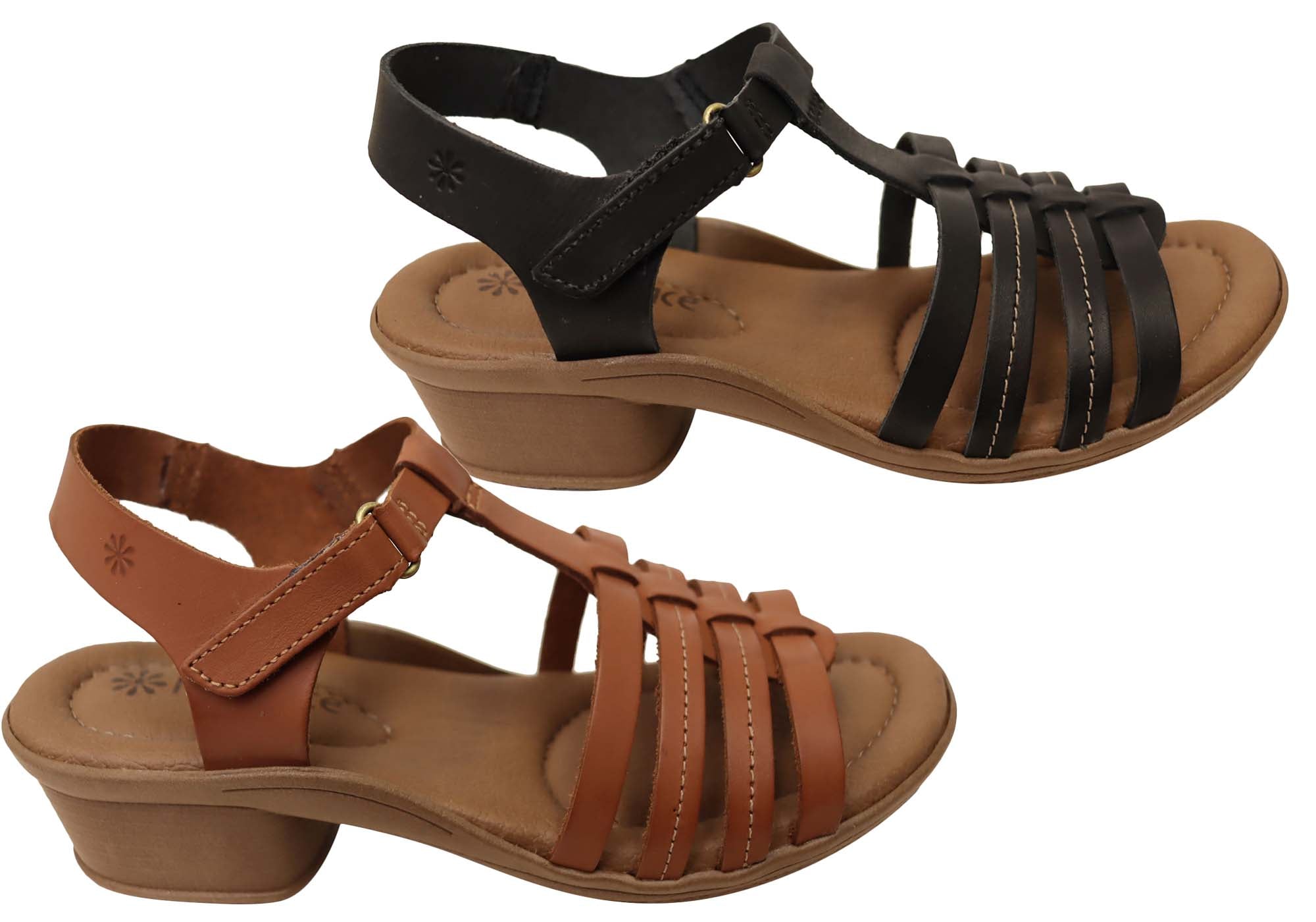 Jaslyn Women's Brazilian Comfortable Leather Low Heel Sandals - New Stylish Casual Summer Shoes for Beach, Vacation & Everyday Wear