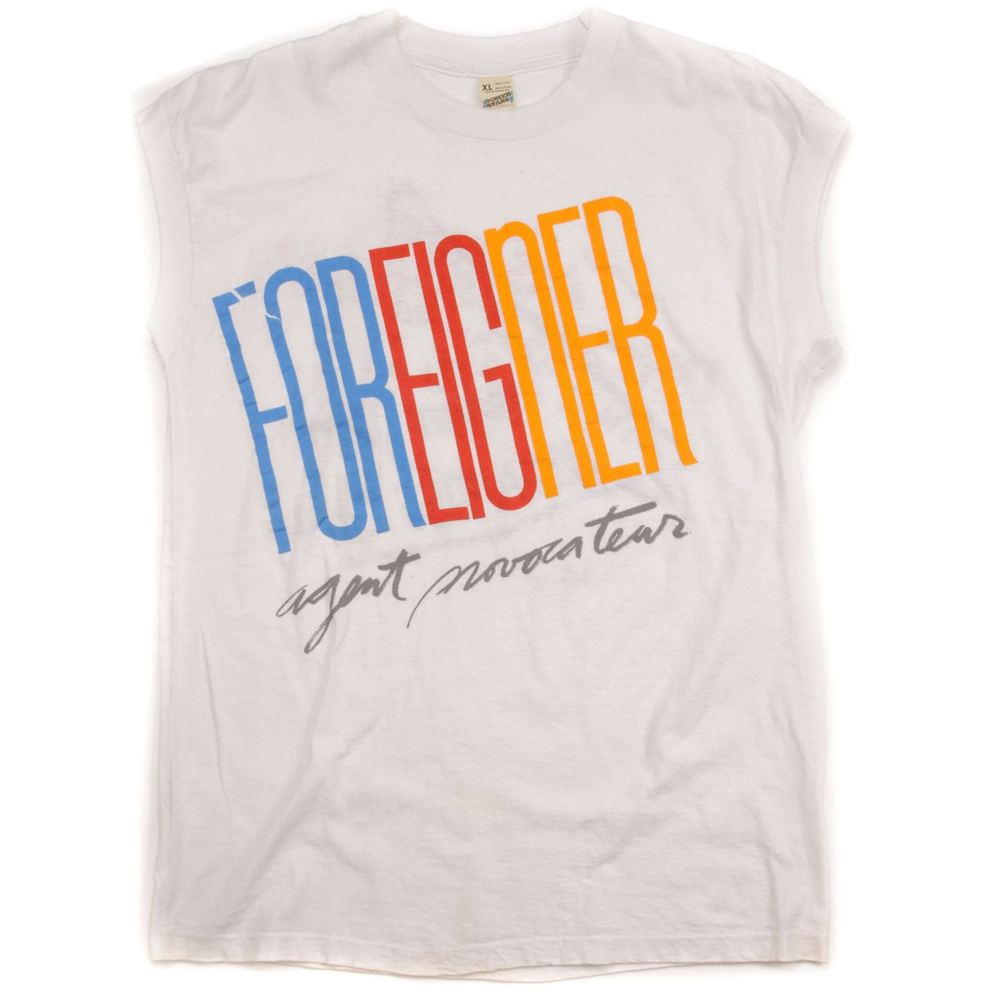 Vintage Agent Provocateur Foreigner USA Tour 1985 T-Shirt - Medium, Made in USA - Perfect for Concerts, Vintage Collectors & Retro Fashion Lovers