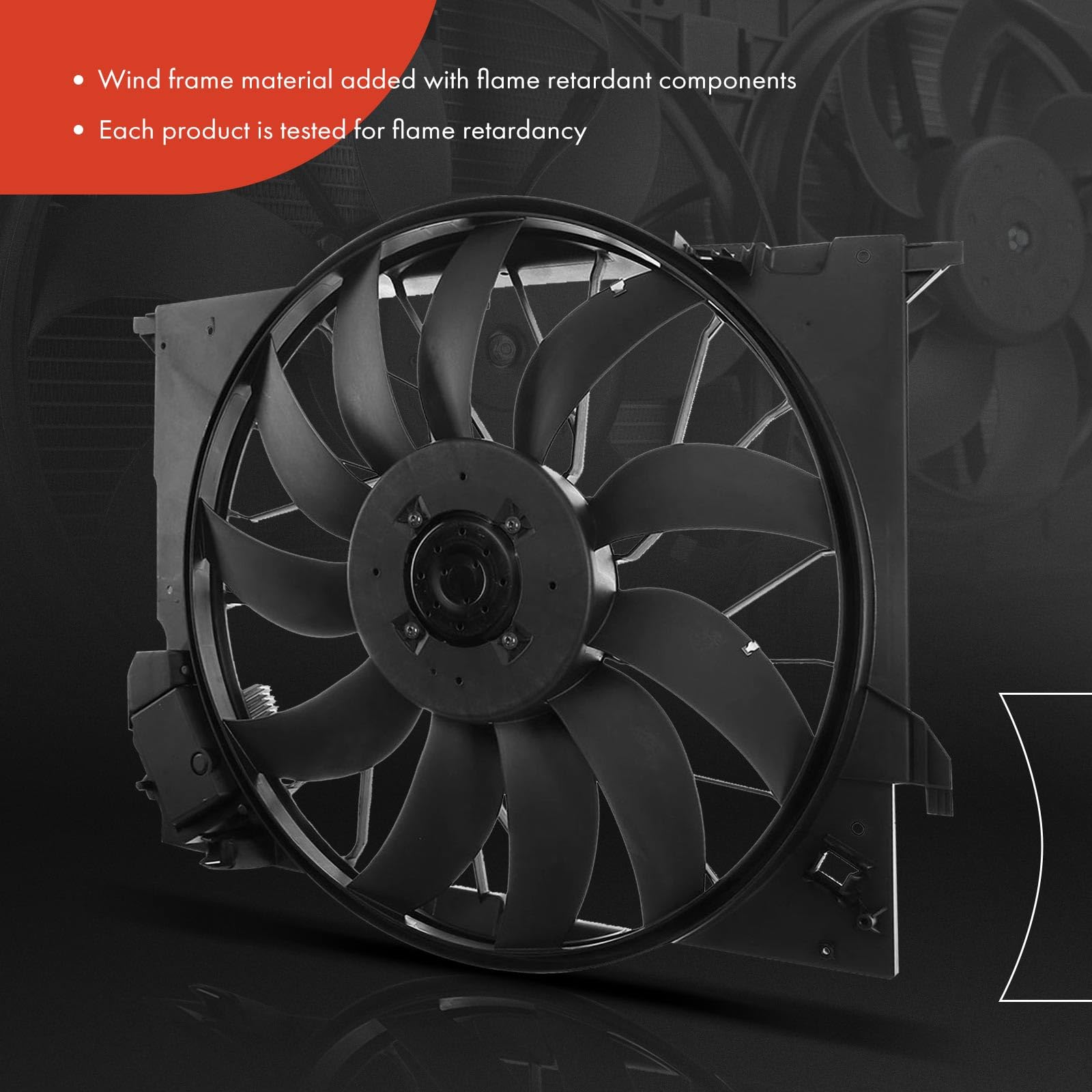 Premium Engine Radiator Cooling Fan Assembly Compatible with Mercedes-Benz E320 E63 AMG S350 S550 S600 S63 AMG S65 AMG CLS63 AMG CL550 CL600 CL63 AMG CL65 AMG - High Performance Cooling Solution for Hot Weather & Heavy Traffic Driving