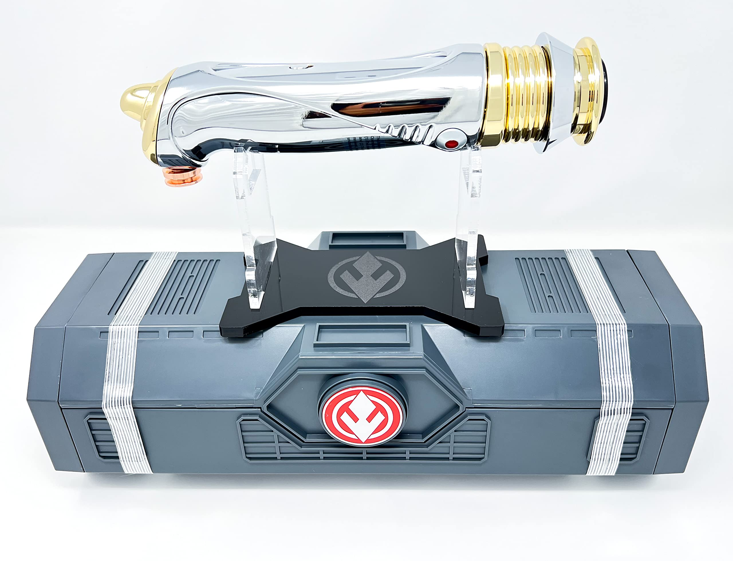 Star Wars Darth Sidious Palpatine Legacy Lightsaber Hilt with Custom Engraved Display Stand - Galaxy's Edge Exclusive Collectible for Cosplay, Display & Star Wars Fans