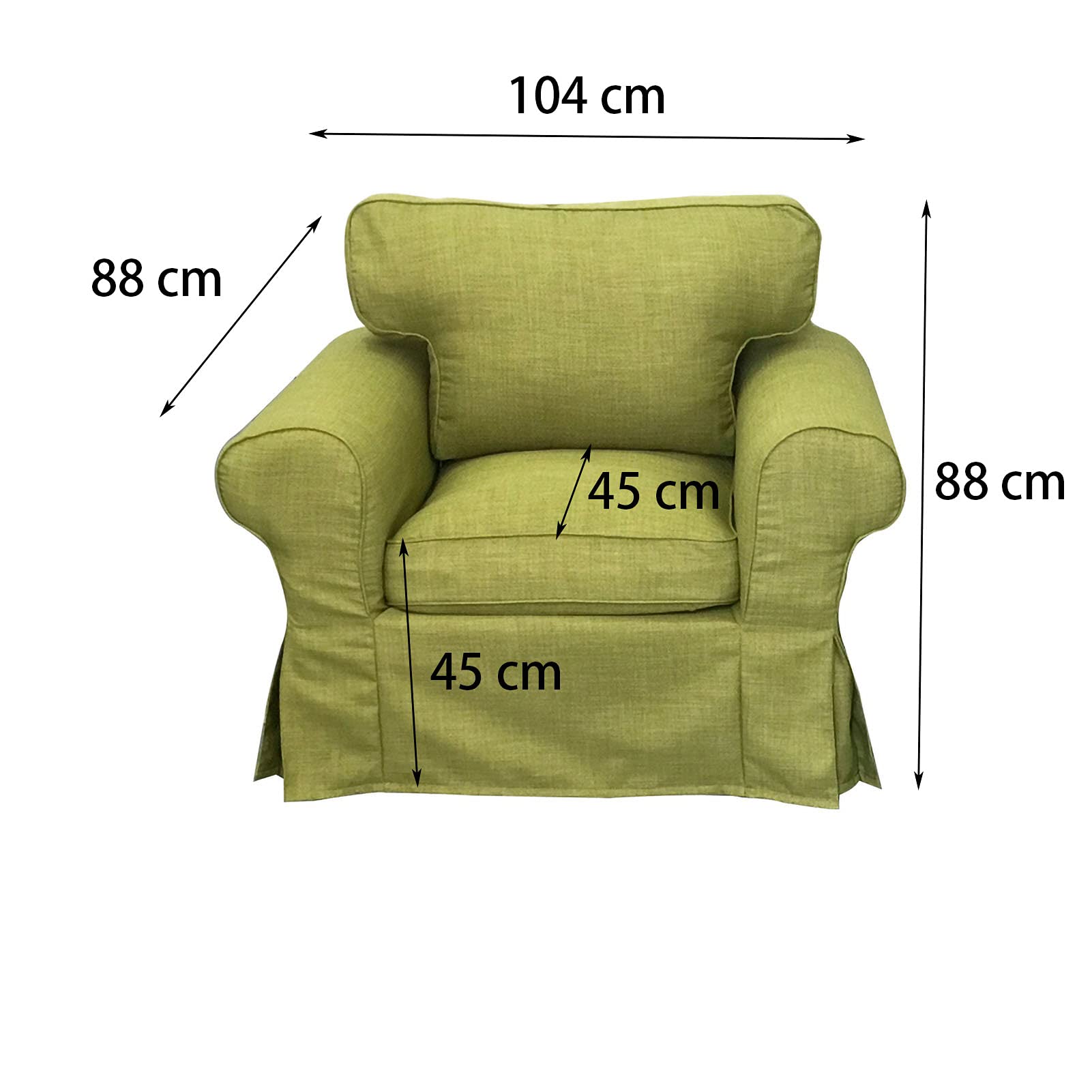 IKEA Ektorp Armchair Slipcover Set - 3-Piece Replacement Sofa Cover | Durable & Stylish Fabric for Living Room, Bedroom, or Office