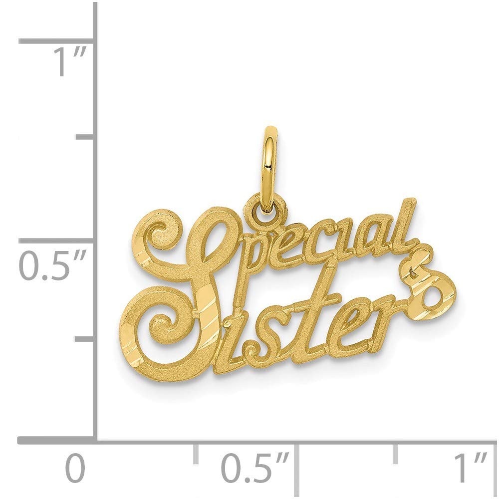 10K Yellow Gold Sister Charm Pendant - Roy Rose Jewelry for Birthdays, Anniversaries & Gifts | Elegant Necklace for Women & Girls