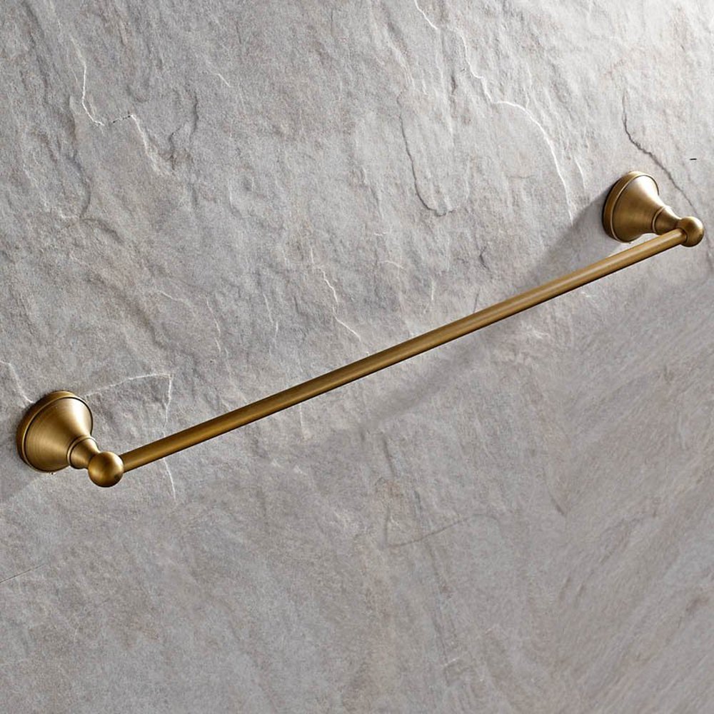 Antique Brass Towel Bar Set with Hand Towel Ring - Wall Mounted Bathroom Towel Holder for Bath, Shower, and Powder Room Decor