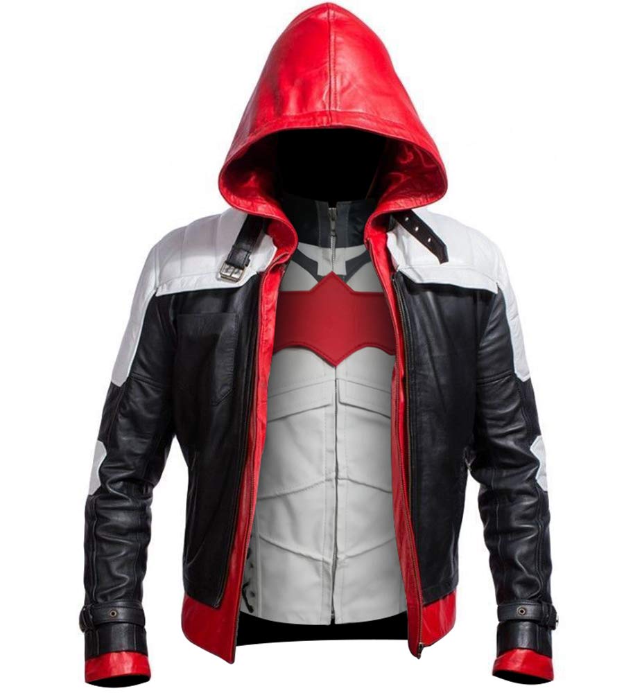 Red Hood Motorcycle Jacket & Vest 2-in-1 - Men's Biker Jacket with Detachable Vest for Riding & Streetwear Fashion | Perfect for Motorcycle Enthusiasts & Urban Style