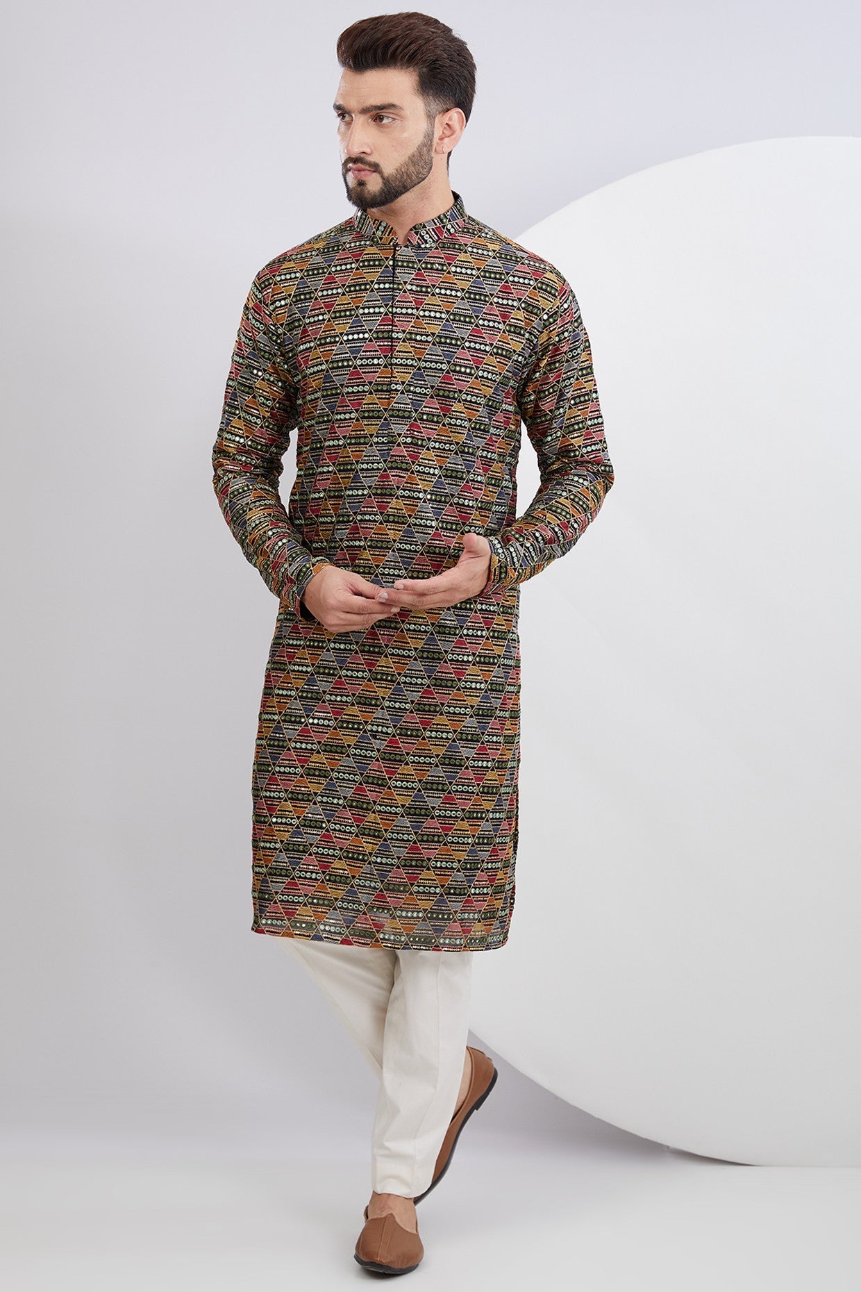 Stylish Multi Embroidered Kurta for Women - Traditional Indian Tunic Top for Festivals & Parties | Perfect for Diwali, Weddings & Cultural Events