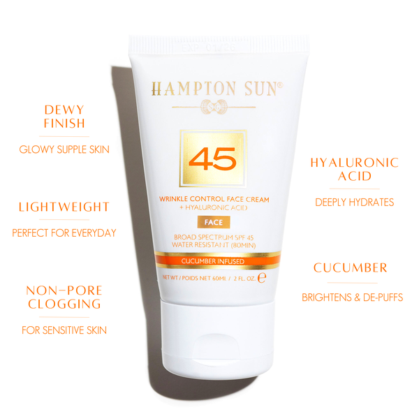 SPF 45 Anti-Aging Wrinkle Control Cream - 2 oz Hydrating Face Moisturizer with Sun Protection for Daily Use & Outdoor Activities