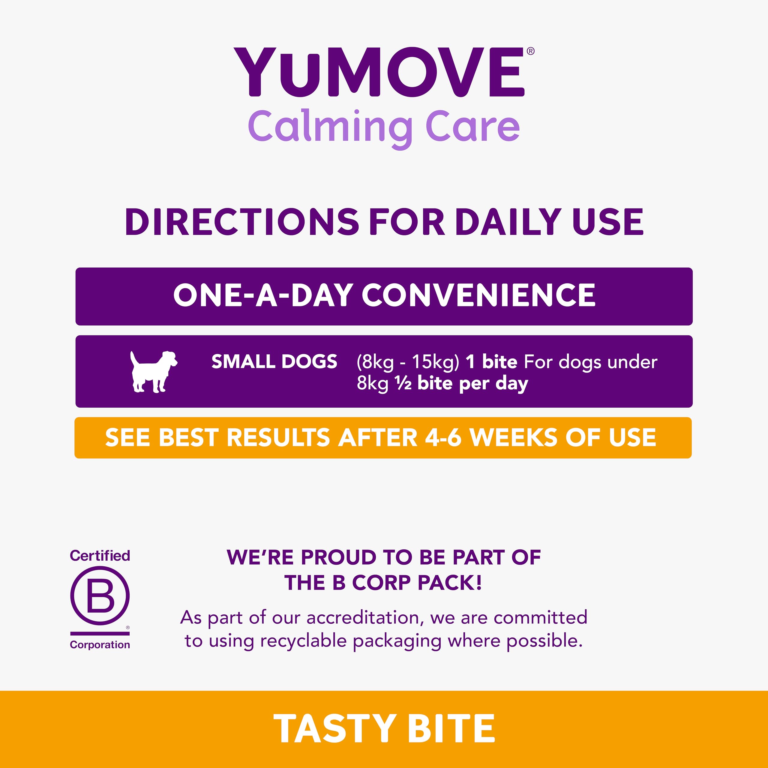 YuMOVE Calming Care Dog Anxiety Relief Chews - Stress & Nervousness Supplements for Small Dogs, 30 Tasty Treats (1 Month Supply) - Perfect for Travel, Vet Visits & Fireworks Anxiety
