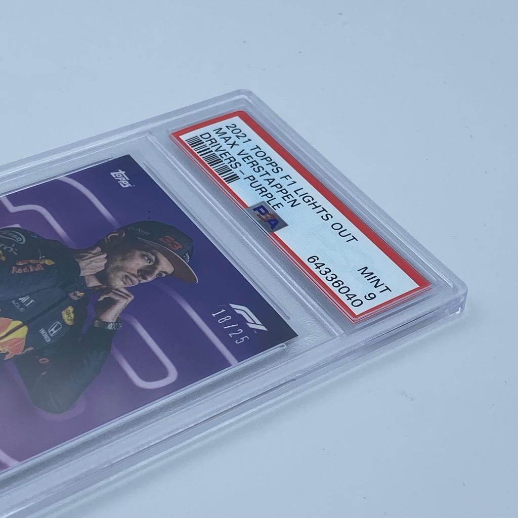 PSA 9 Graded 18/25 Max Verstappen Purple Parallel Racing Card - Perfect for F1 Collectors & Motorsport Memorabilia Displays