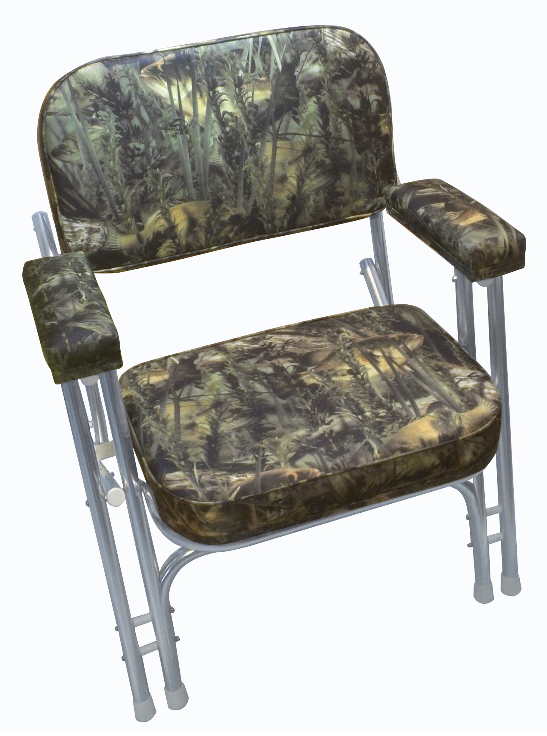 Portable Marine Folding Deck Chair with Lightweight Aluminum Frame - Camouflage Design for Fishing, Boating & Outdoor Relaxation