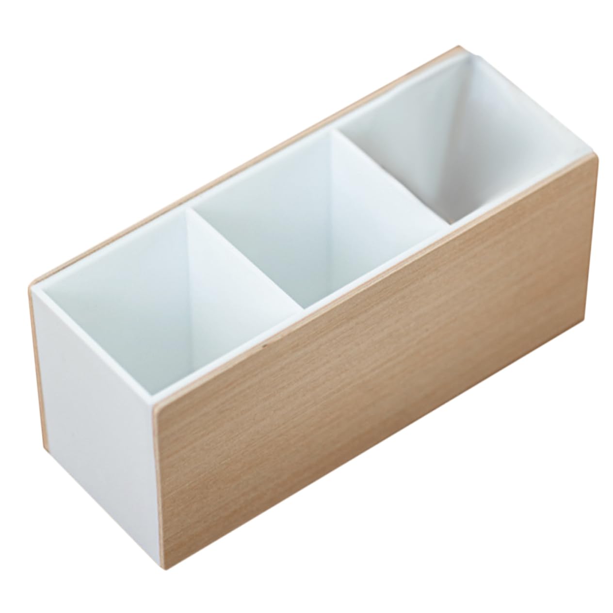 Angoily Wooden Compartment Organizer - Desktop Storage Box for Office, Makeup, Remote Control & More | Perfect for Desk, Vanity & Home Organization