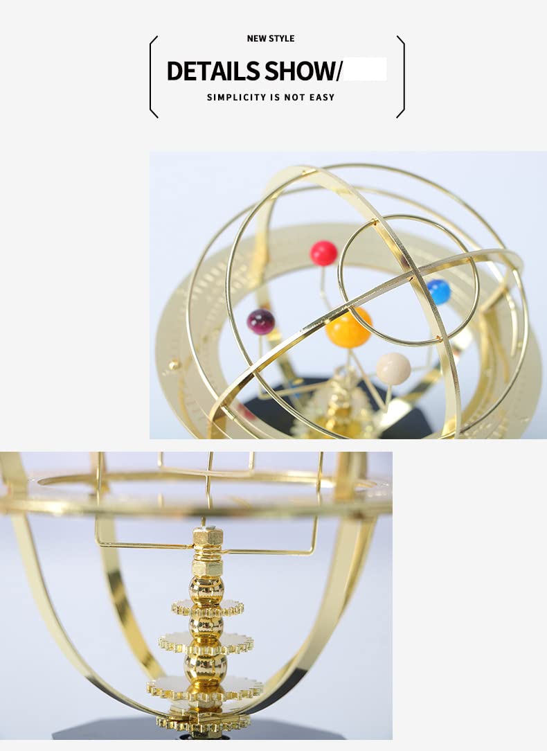 Grand Orrery Solar System Model - Dynamic Planetary Orbit Display with Moving Planets | Scientific Home Decor & Astronomy Educational Tool for Office, Classroom, and Living Room
