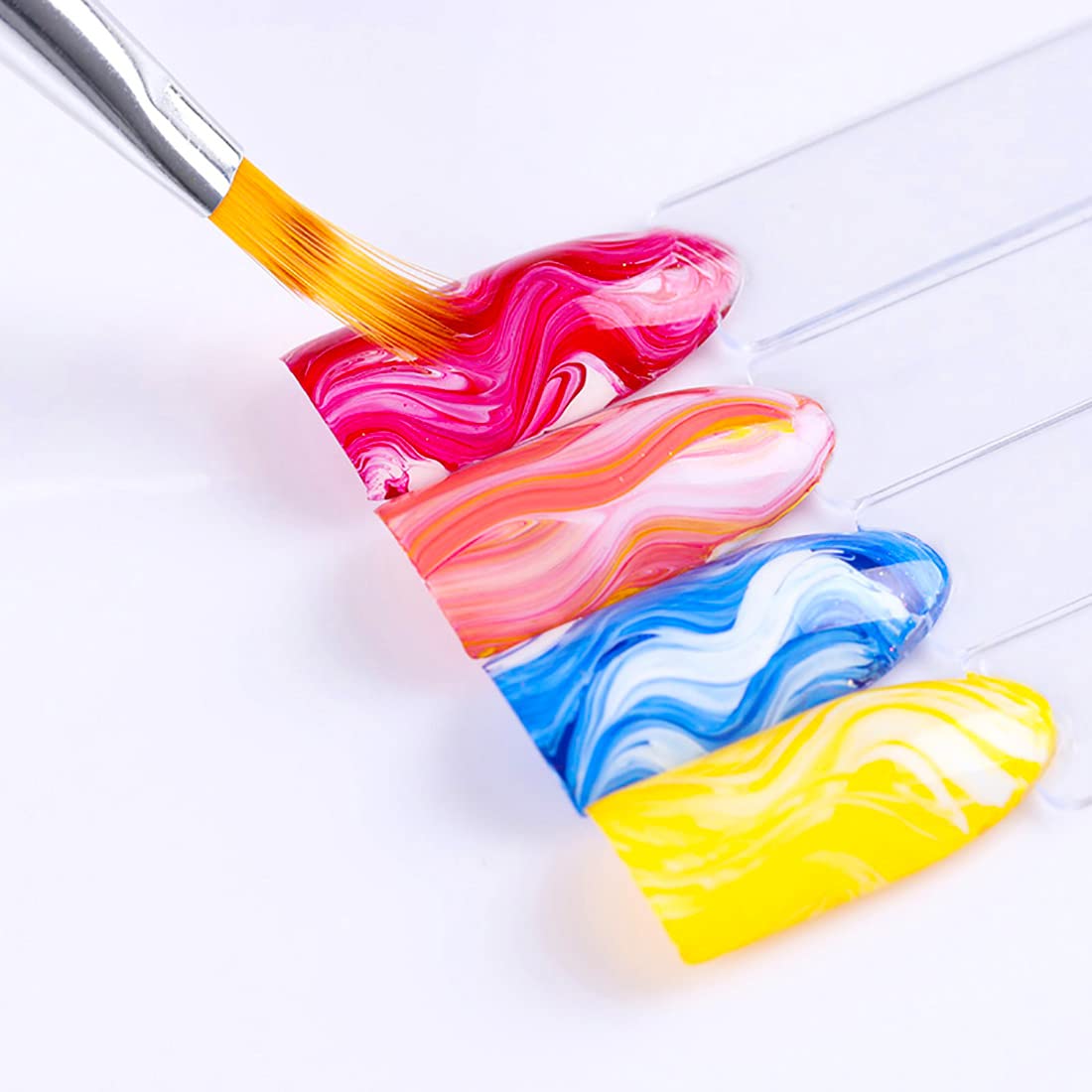 5pcs Ombre Nail Brush Set - French Tip, UV Builder Gel, Lace & Gradient Painting Pens with Double Ended Brushes & Nail Sponges for Professional Ombre Nail Art (Includes 4 Extra Sponge Heads) - Perfect for Salon, Home Manicures & DIY Nail Designs