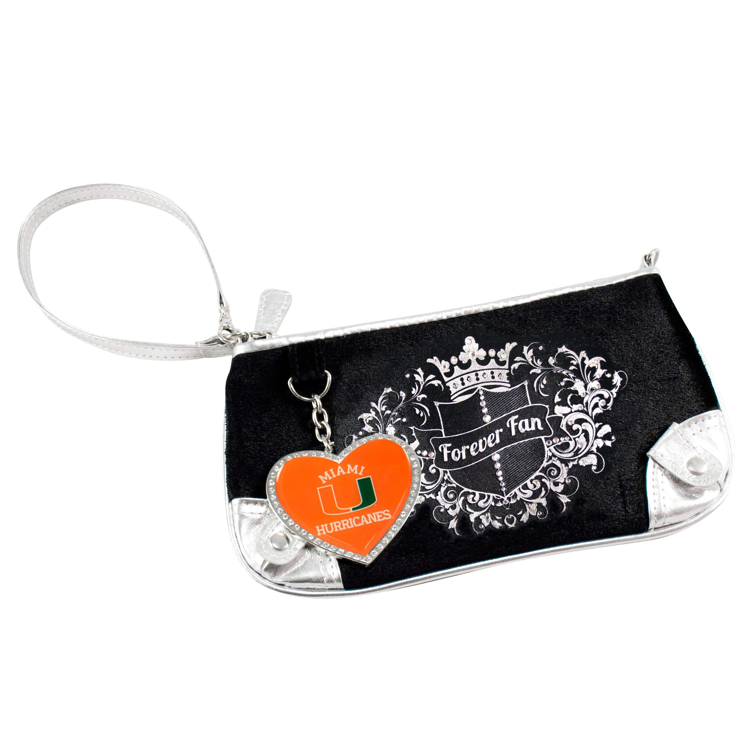 Littlearth NCAA Miami Hurricanes Sport Luxe Fan Wristlet - Stylish College Football Wristlet for Women, Perfect for Game Day, Shopping & Travel Accessories