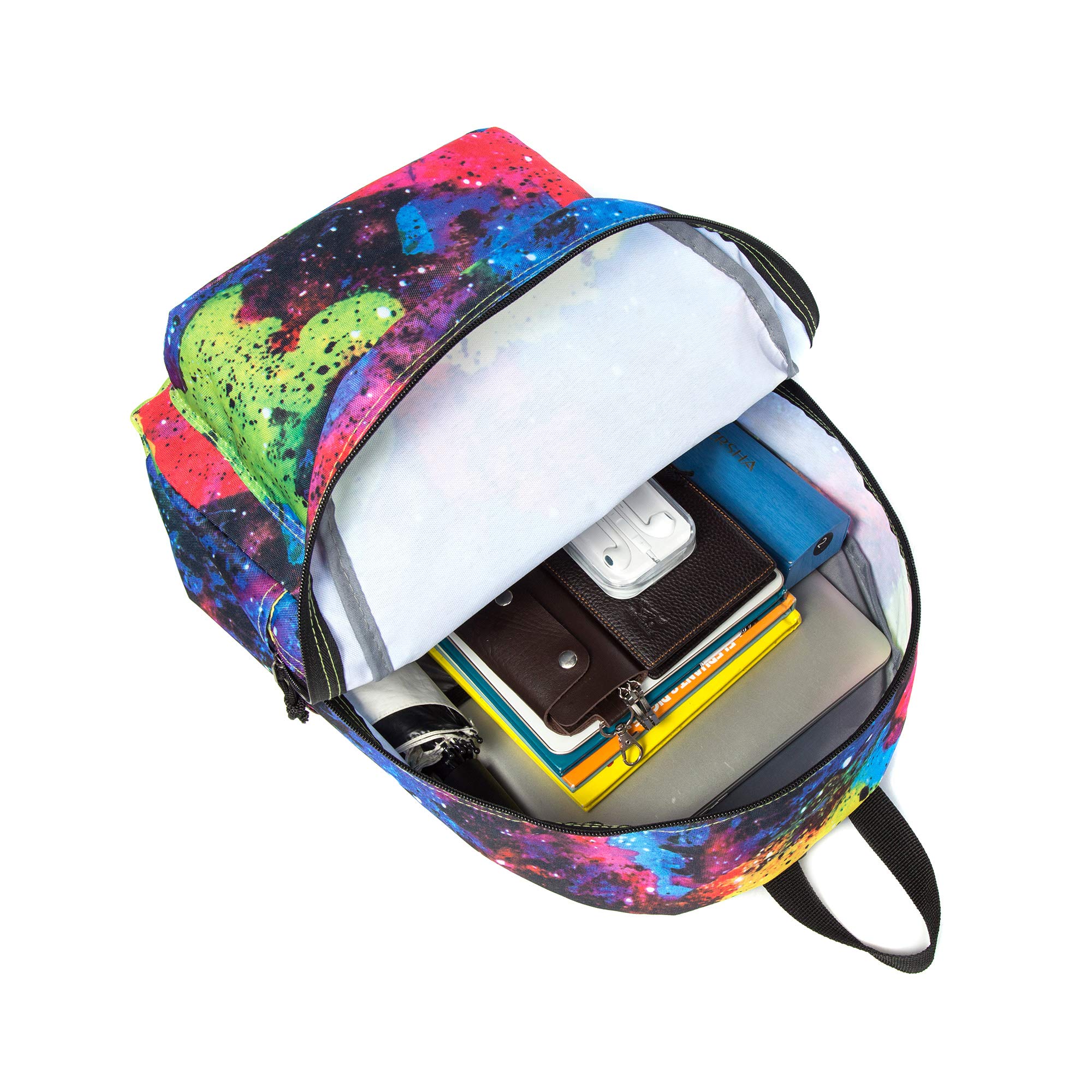 Printed Backpack with Simple Pattern - Classic Travel Daypack for Laptop & Tablet (Red, Blue, Rainbow) - Perfect for School, Work & Outdoor Adventures