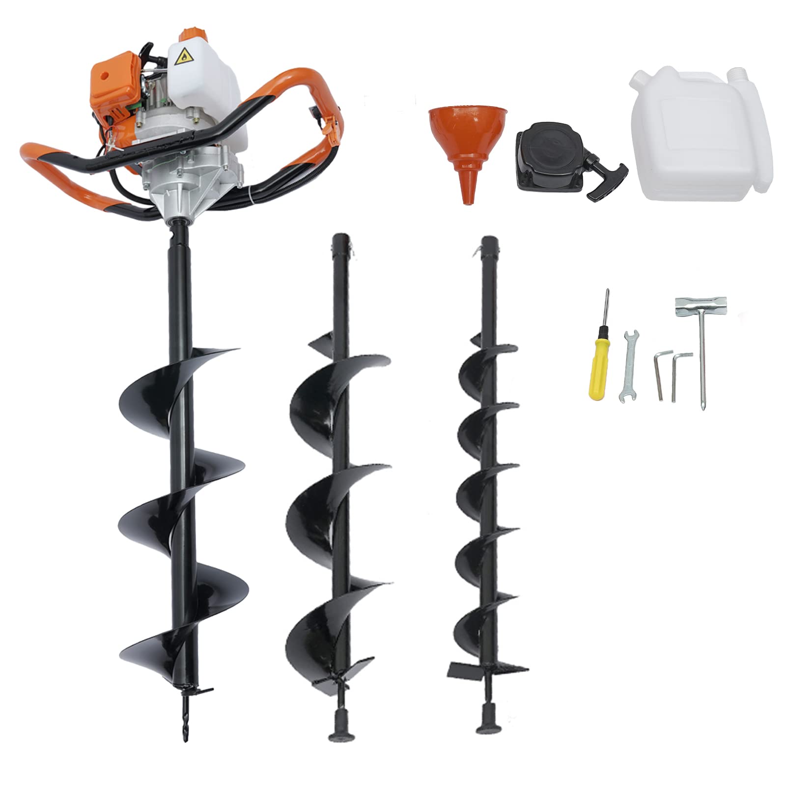 2-Stroke 52cc Gas Powered Post Hole Digger with 4