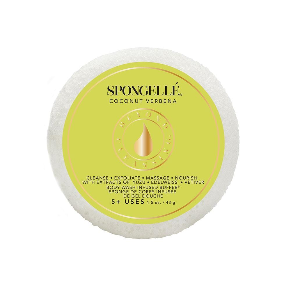 Coconut Verbena Body Wash Sponge with Exfoliating Buffer - Gentle Exfoliation & Deep Cleansing for Soft, Smooth Skin - Perfect for Shower, Bath & Spa Relaxation