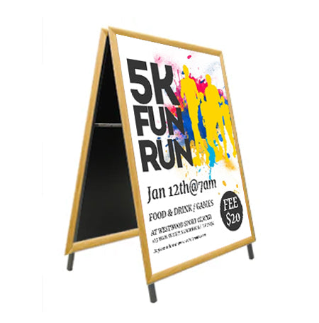 16x16 Wooden A-Frame Sign Holder with 1 1/4