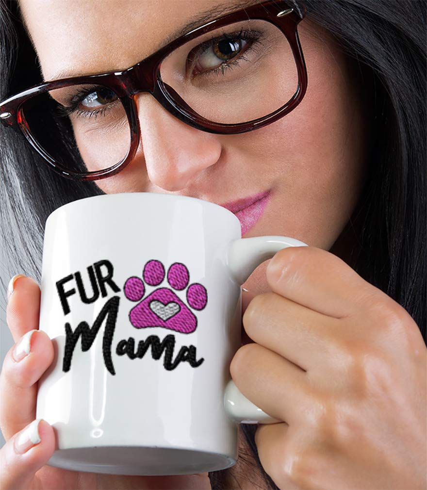 Funny Ceramic Coffee Mug with Paw Print - 11oz Cute Pink & White Tea Cup for Cat Lovers - Perfect Gift for Pet Moms & Coffee Lovers at Home or Office