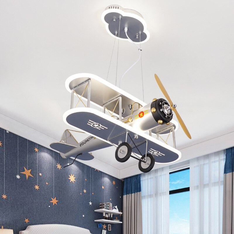 **Kids Airplane LED Pendant Light - Modern Nursery Ceiling Lighting for Baby Room & Boys Bedroom Decor**