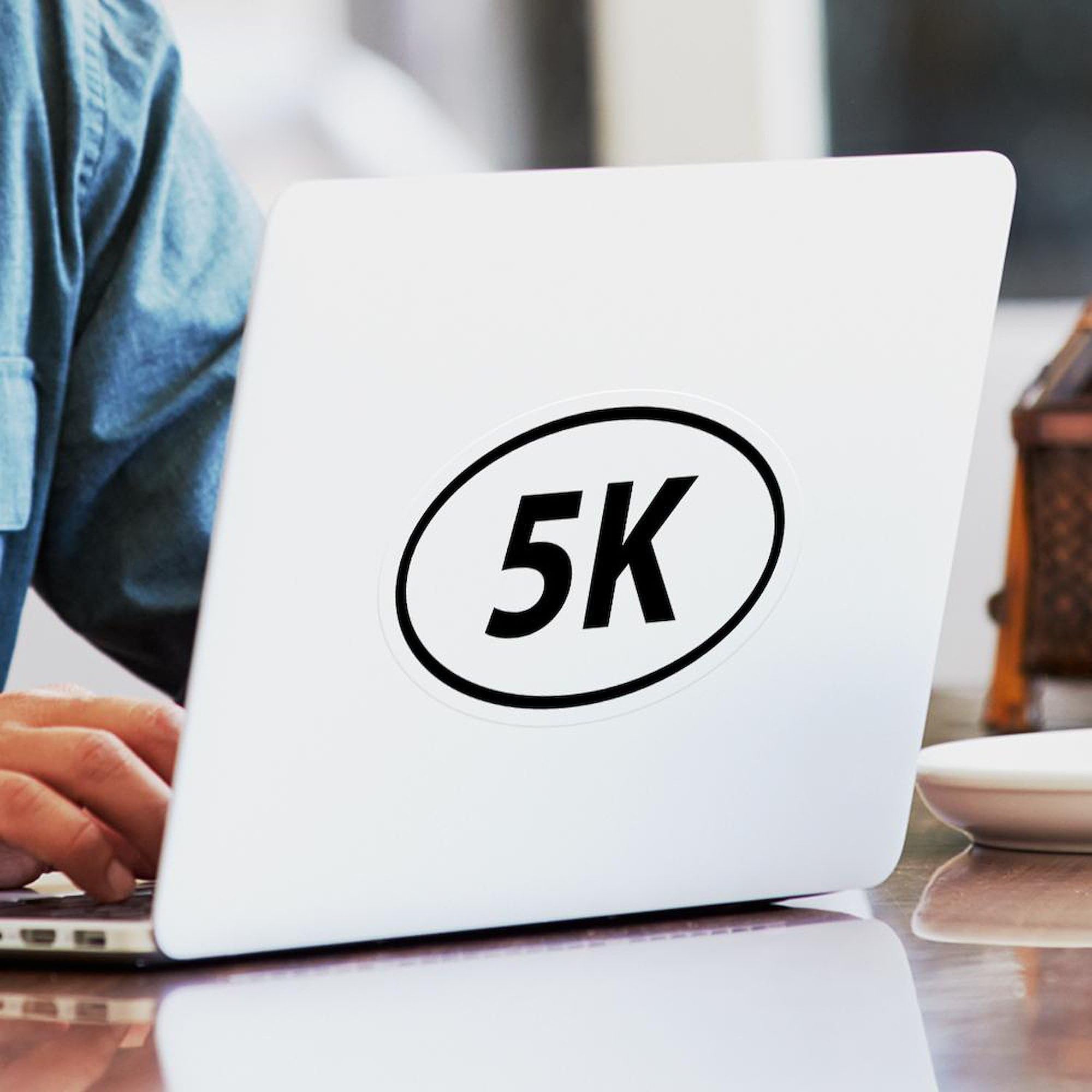 5K Run Oval Sticker - Durable Car Bumper Decal for Runners, Marathons & Road Races - Perfect for Vehicles, Laptops & Water Bottles