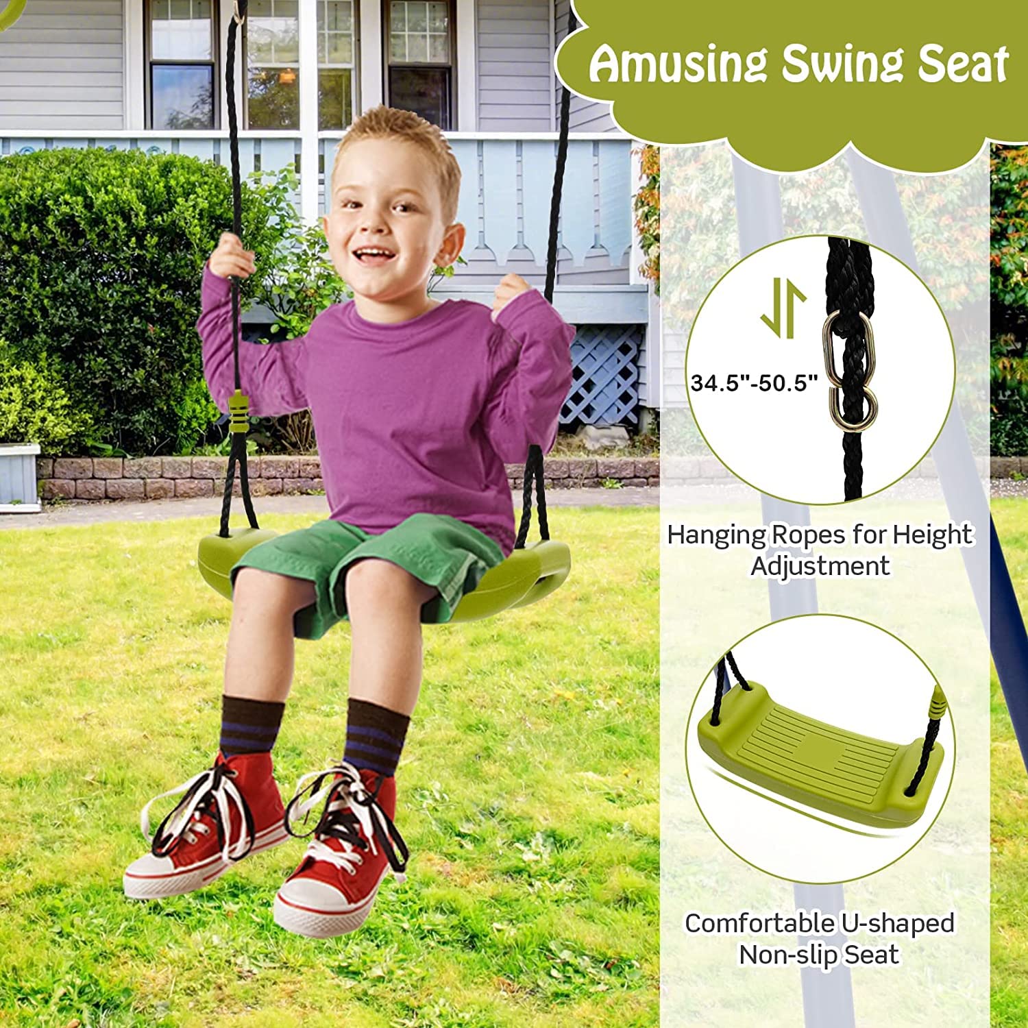 **Heavy Duty 3-in-1 Metal Swing Set for Kids & Toddlers – A-Frame Stand with Swing, Glider, Gym Rings – 440LBS Capacity Backyard Playground Equipment – Perfect for Outdoor Fun & Gifts**    *(Use Case: Ideal for backyard play, outdoor family activities, birthday gifts, and encouraging active play for children ages 2-10.)*