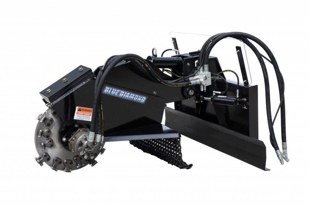 Blue Diamond® Skid Steer Swing Arm Stump Grinder Attachment - Heavy Duty Tree Stump Removal Tool for Landscaping & Construction Projects