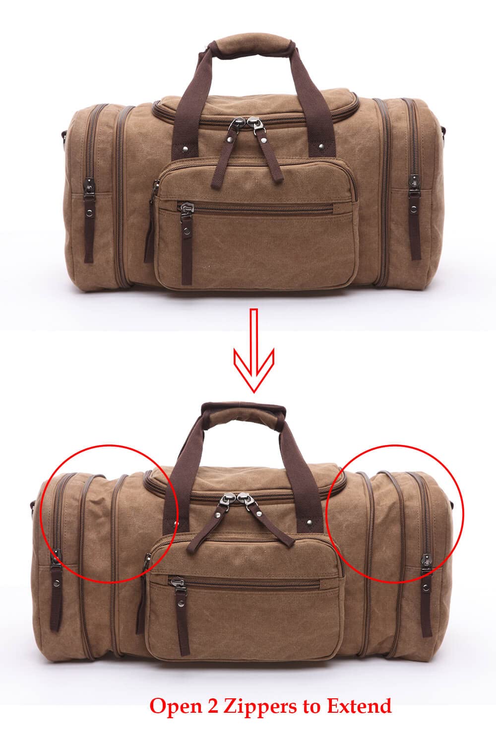 Large Canvas Duffle Bag for Travel - Waterproof Weekender Overnight Carry On Bag for Men & Women (Black) - Perfect for Gym, Business Trips & Weekend Getaways