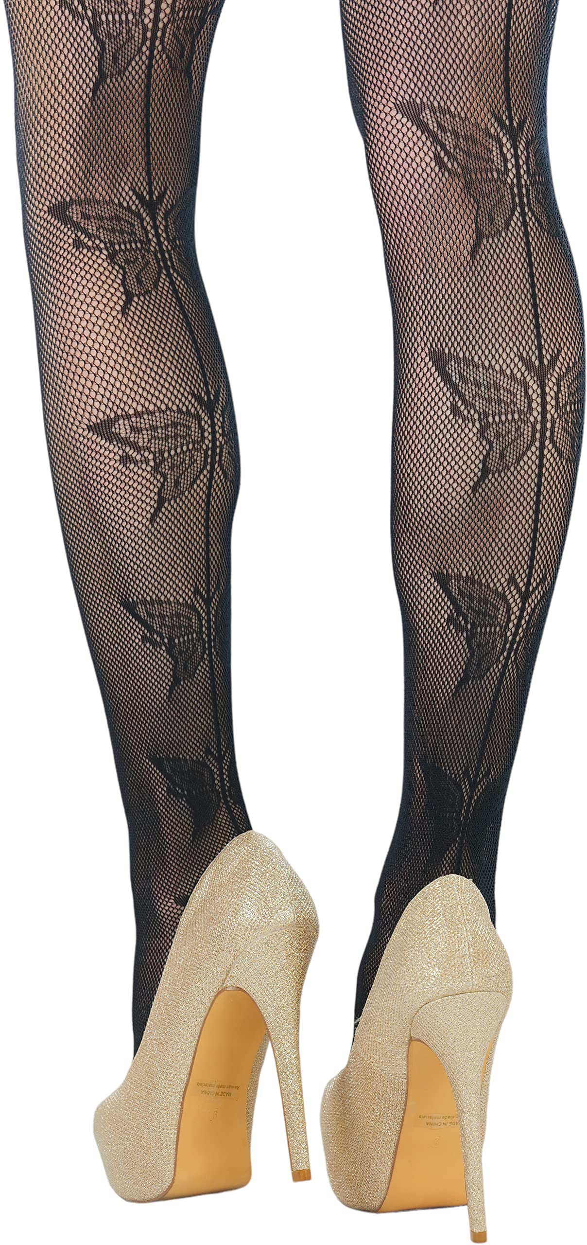 ToBeInStyle Women's Sexy Nylon Thigh High Stockings with Opaque Band - Versatile Fishnet Stockings for Party, Cosplay & Date Night Outfits