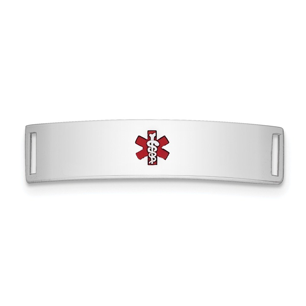 Sterling Silver Medical ID Bracelet Plate - Engravable Personalized Emergency Alert Tag for Allergies & Medical Conditions - Perfect for Daily Wear & Emergency Situations