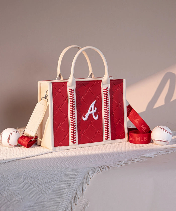 Official MLB Atlanta Braves Tote Bag - Durable Canvas Shoulder Bag for Baseball Fans - Perfect for Games, Beach, Shopping & Daily Use
