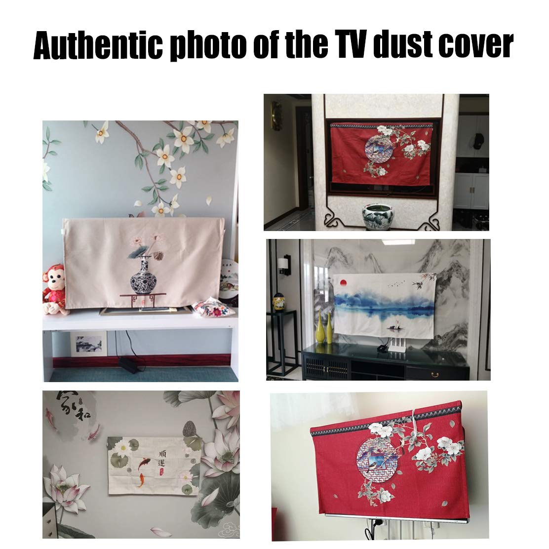 Elegant TV Dust Cover for 24-65 Inch LCD LED Screens - Home Theater TV Screen Protector Cloth (Landscape Design, 55 Inch) - Perfect for Living Room, Bedroom & Home Theater Protection