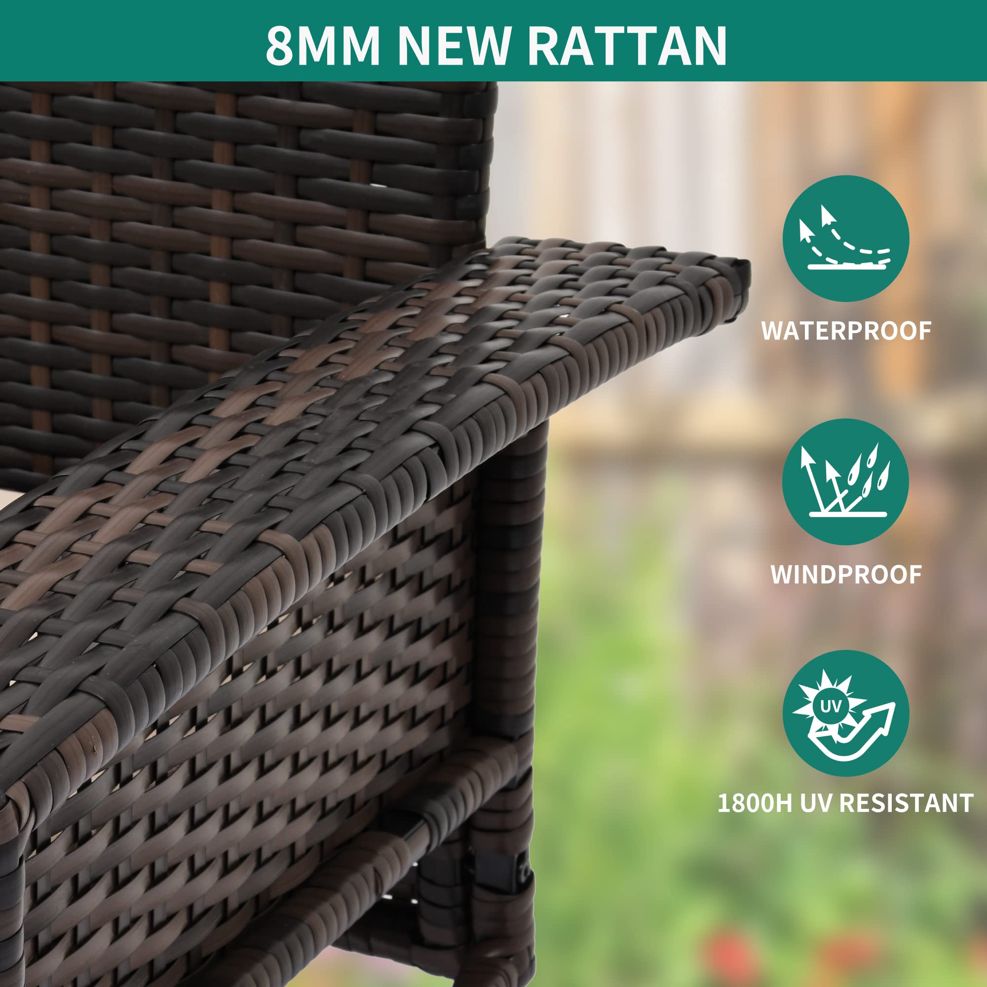 YITAHOME Outdoor Wicker Hanging Swing Chair - 530lb Capacity Brown Rattan Porch Swing with 2 Cushions for Patio, Garden, Balcony & Living Room - Perfect for Relaxing, Lounging & Decorating Your Outdoor Space