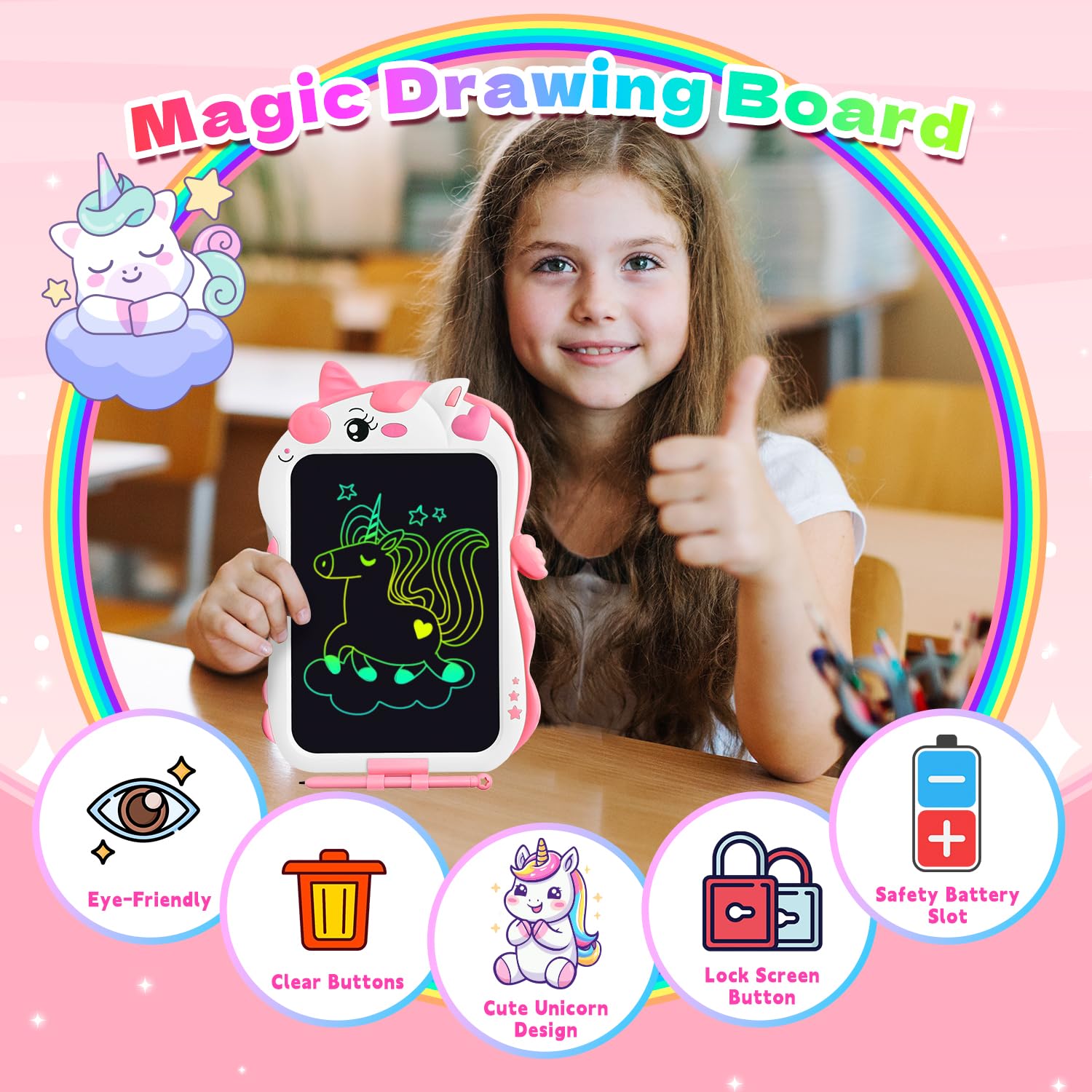 Unicorn LCD Writing Tablet for Kids - 8.5