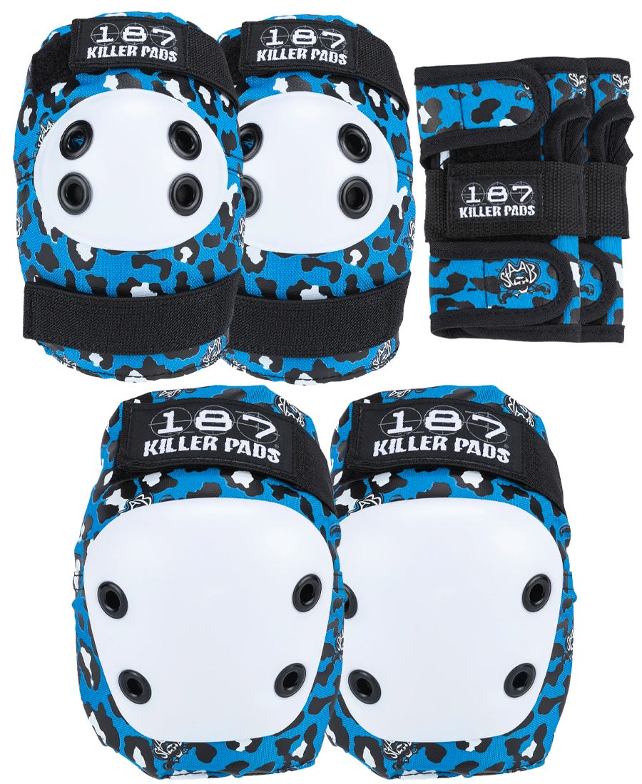 187 Junior Combo Pad Set - 6-Piece Protective Gear for Young Skateboarders & Scooter Riders - Perfect for Kids' Skate Park Safety & Outdoor Sports