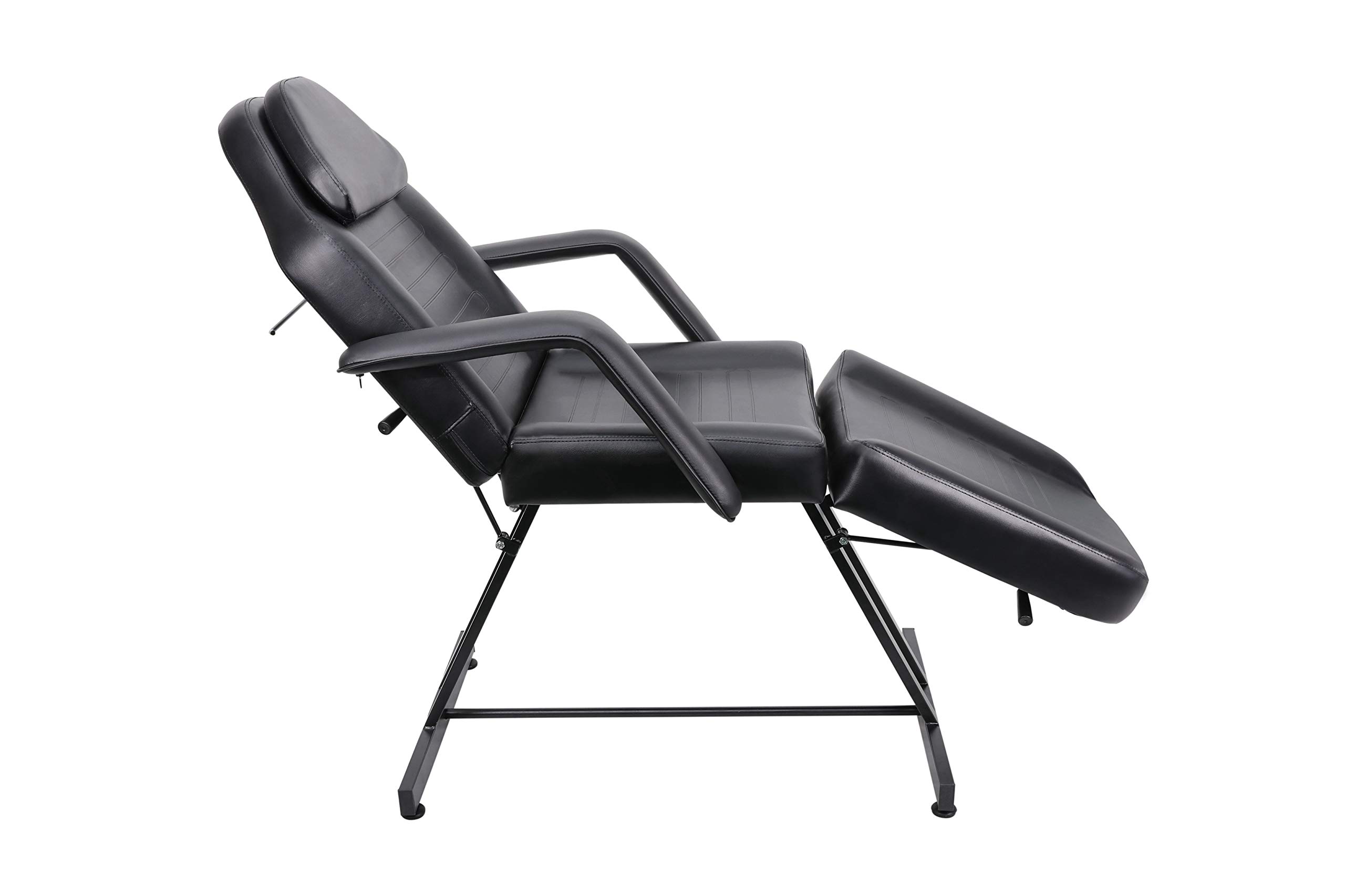 Professional Multi-Purpose Spa Facial Bed - Adjustable Tattoo & Beauty Salon Bed with Wheels, Black - Perfect for Massage, Facial Treatments, Tattoo Sessions & Salon Services