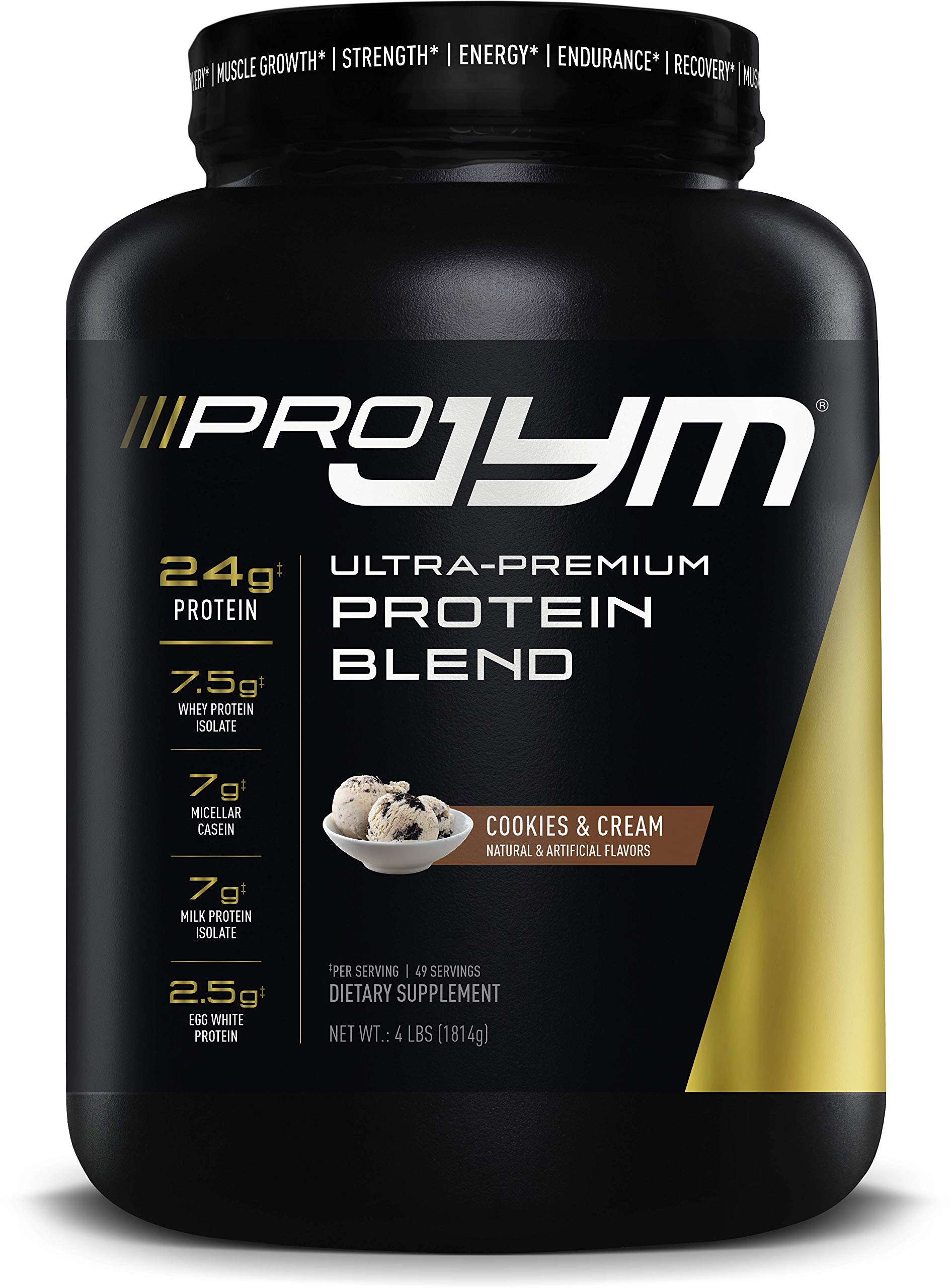 Pro JYM Protein Powder - Premium Egg White, Milk, Whey Protein Isolates & Micellar Casein Blend | JYM Supplement Science | Cookies & Cream Flavor, 4 lb (1.81 kg) | Ideal for Muscle Recovery, Post-Workout & Fitness Nutrition