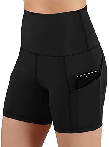 PiePieBuy Women's High Waist Yoga Shorts with Pockets - Tummy Control Workout Shorts for Running, Fitness & Yoga | Perfect for Gym, Home Exercise & Outdoor Activities