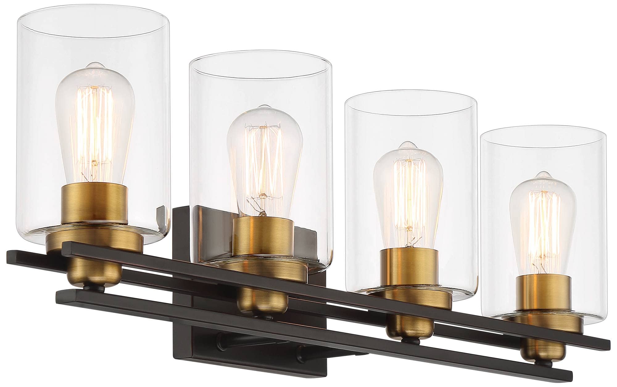 Possini Euro Design Demy Modern Industrial Wall Mount Light Fixture - Oil Rubbed Bronze & Gold Finish - 27