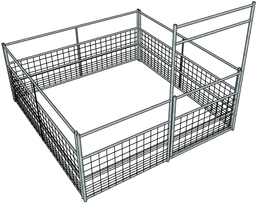 10 Ft X 10 Ft Galvanized Steel 4-Rail Horse Stall Kit with Heavy Duty Mesh - Perfect for Barns, Stables & Outdoor Animal Enclosures