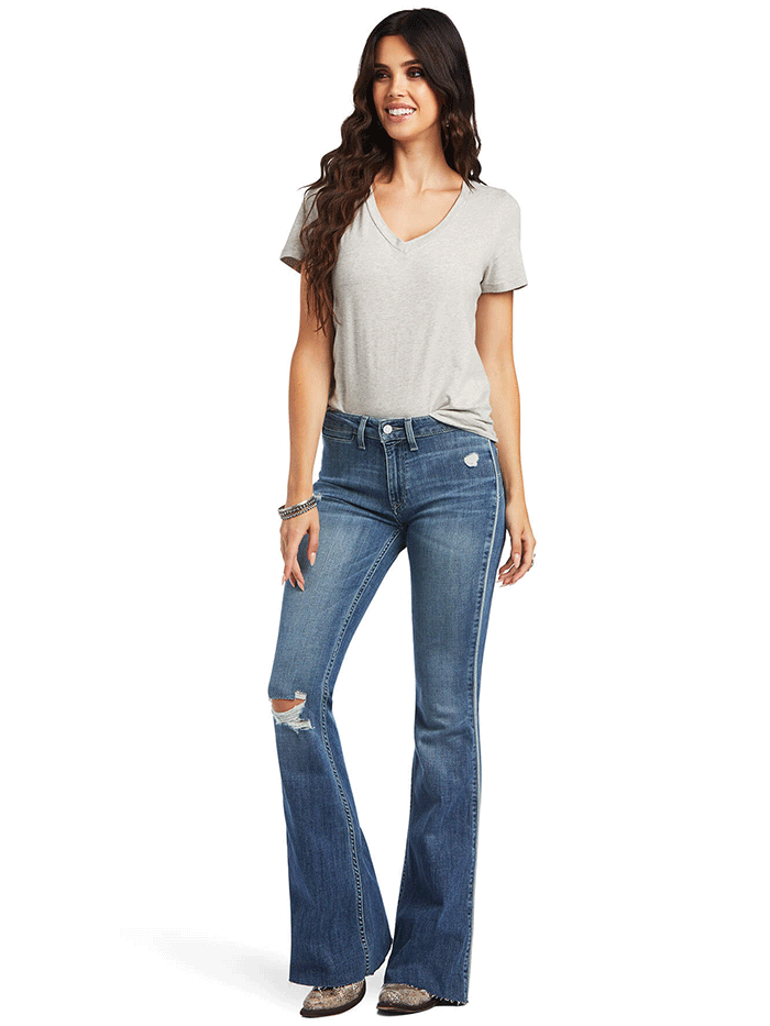 Ariat Women's REAL High Rise Piper Flare Jean - Bootcut Denim Pants for Cowgirl & Western Style | Perfect for Riding, Work & Casual Wear