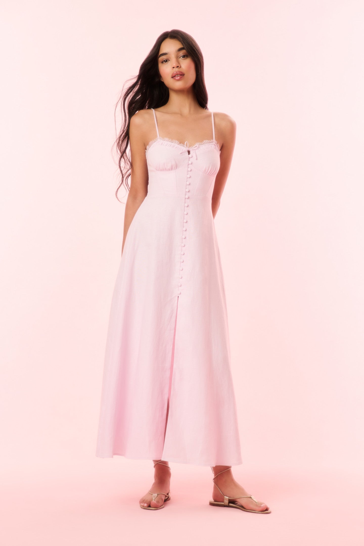 Linella Linen Midi Dress for Women - Breathable Summer Casual Dress with Pockets | Perfect for Beach, Vacation & Everyday Wear
