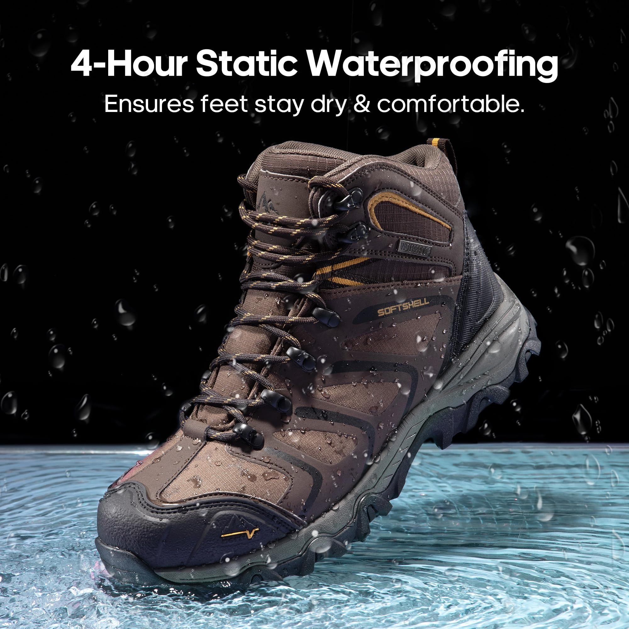 NORTIV 8 Men's Waterproof Steel Toe Work Boots - Heavy Duty Construction Safety Shoes for Outdoor Work & Industrial Use