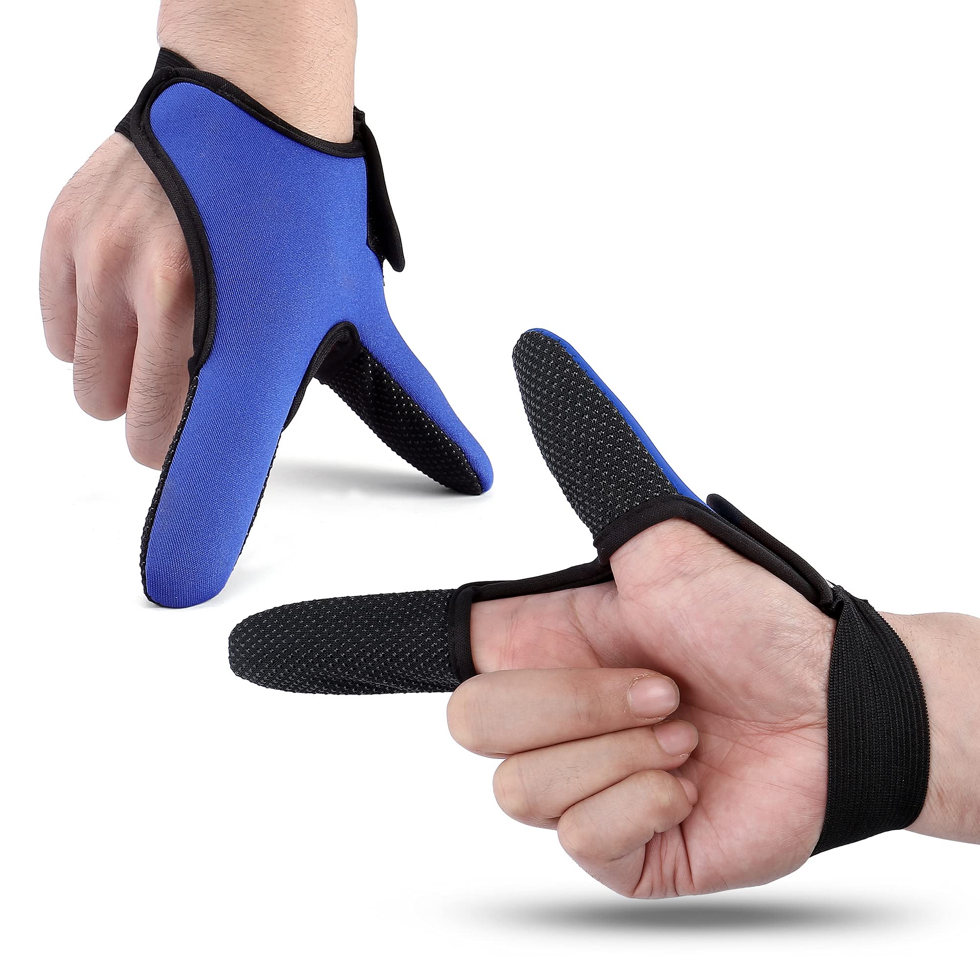 3pcs Anti-Slip Fishing Gloves - Professional Thumb & Index Finger Protector for Casting - Waterproof & Durable Grip for Saltwater & Freshwater Fishing - Ideal for Fly Fishing, Bass Fishing & Outdoor Sports