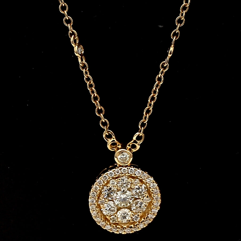 0.85 Carat Round Brilliant G VS2 Diamond 14K Yellow Gold Pendant Necklace for Women - Elegant Everyday Jewelry & Perfect Gift for Anniversary, Birthday, Valentine's Day