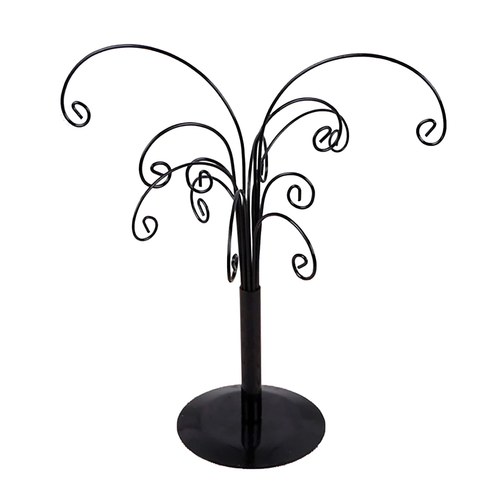 YHNJI Metal Ornament Display Stand - Christmas Tree Ornament Holder, Iron Jewelry Organizer & Necklace Display Rack for Home Decor (Black) - Perfect for Holiday Decorations, Jewelry Storage, and Retail Store Displays